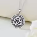 TOUPOP Sterling Silver Celtic Knot Pendant Necklace Irish Luck Jewelry-0-3
