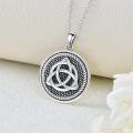TOUPOP Sterling Silver Celtic Knot Pendant Necklace Irish Luck Jewelry-0-3