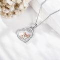 wholesale 925 Sterling Silver Corgi Love You Forever Heart Pendant Necklace-0-3