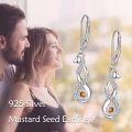 wholesale 925 Sterling Silver Infinity Heart Tiger Eye Stone Dangle Earrings for Women s 4cm Length-0-2