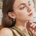 wholesale 925 Sterling Silver Sunflower Drop Earrings Two Tone Gold Plated Huggie Hoop For Women-0-2