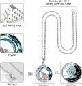 wholesale 925 Sterling Silver Round Blue Crystal Sisters Necklace for Women-0-5
