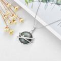 wholesale 925 Sterling Silver Planet Pendant With Gray Stone-0-4