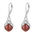 wholesale 925 Sterling Silver Drop Earrings Blue Moonstone Celtic Knot Platinum Plated For Women-0-18