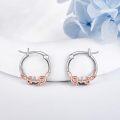 wholesale 925 Sterling Silver Music Note Hoop Earrings with Rose Gold Accents for Women Girls-0-3