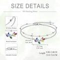 wholesale 925 Sterling Silver Rainbow Gemstone Ankle Anklet with 7 Chakras Design-0-4