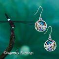 wholesale 925 Sterling Silver Abalone Shell Dragonfly Dangle Earrings Gift for Her-0-4