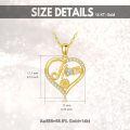 wholesale 14K Gold Sunflower Heart Mom Pendant Necklace for Women - Gift for Mom Wife Grandmother-0-5