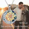 wholesale 925 Sterling Silver Sun Pendant with Blue and White Opals & Labradorite Stone - Gifts for Teenage Girls-0-5