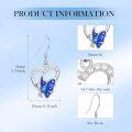 wholesale 925 Sterling Silver Blue Butterfly Heart Cubic Zirconia Drop Earrings For Women-0-5