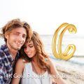 wholesale 14K Real Gold No-Piercing Clip-On Open Hoop Ear Cuff Earrings for Women, Elegant Lightweight 11mm Cartilage Earrings, Hypoallergenic Gift-0-4