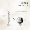 wholesale 925 Sterling Silver Bowknot Crystal Chain Tassel Threader Dangle Earrings for Women-0-3