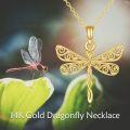 wholesale 14K Gold Filigree Dragonfly Pendant Necklace for Women - Animal Lovers' for Anniversaries & Birthdays-0-5
