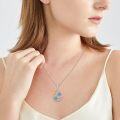 wholesale 925 Sterling Silver Blue Opal Starfish and Turtles Pendant Necklace Ocean Life s for Women Girls-0-4