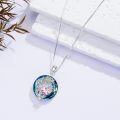 wholesale 925 Sterling Silver Crystal Birth Flower Birthstone Necklace 12 Month Floral Pendant Jewelry Women s Birthday Gift-0-3