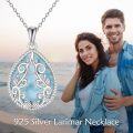 wholesale Sterling Silver Moonstone Lapis Lazuli Larimar Teardrop Pendant Necklace-0-5