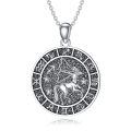 wholesale 925 Sterling Silver Sagittarius Zodiac Sign Necklace with Cubic Zirconias and Black Enamel for Women Girls Astrology Gift 48 Chain Length-0-0