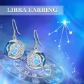 TOUPOP Sterling Silver Crystal Zodiac Libra Constellation Earrings-0-2