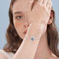 wholesale 925 Sterling Silver Cat Heart Stone Bracelet - Adjustable Size Jewellery Gifts for Women & Girls-0-4