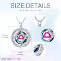 TOUPOP Sterling Silver Crystal Zodiac Necklace Constellation Pendant-0-5