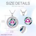 TOUPOP Sterling Silver Crystal Zodiac Necklace Constellation Pendant-0-5