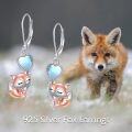wholesale 925 Sterling Silver Heart-Shaped Moonstone Sleeping Fox Drop Earrings-0-2