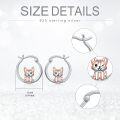 wholesale 925 Sterling Silver Hypoallergenic Corgi Dog Huggie Hoop Earrings for Sensitive Ears-0-4