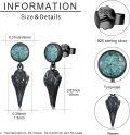 wholesale 925 Sterling Silver Raven Skull & Turquoise Studs with Abalone Shell Drops-0-3