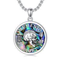 wholesale 925 Sterling Silver Memento Mori Pendant Necklace-Memento Mori-1-Abalone Shell