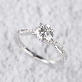 wholesale 10k White Gold Twisted Band Lab Diamond Rings Wholesale With Central Stone-0-1
