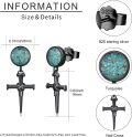 wholesale 925 Sterling Silver Cross & Turquoise Studs with Abalone Shell Drops-0-3