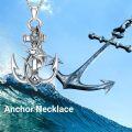 wholesale 925 Sterling Silver Swordfish and Anchor Pendant Necklace with Compass Design-0-4