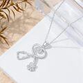wholesale S925 Sterling Silver Hypoallergenic Paw Print & Stethoscope Pendant Necklace for Vet Lovers-0-2