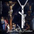 wholesale 925 Sterling Silver Crucifix Cross Jesus Christ Medal Pendant Necklace-0-4