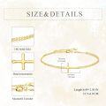 wholesale 14K Gold 58.5% Pure Cross Bracelet, Tarnish-Resistant Hypoallergenic Cable Chain, Adjustable 6.5-8.1 Inch, 1.46g, Gift Box-0-4