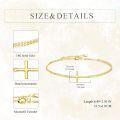 wholesale 14K Gold 58.5% Pure Cross Bracelet, Tarnish-Resistant Hypoallergenic Cable Chain, Adjustable 6.5-8.1 Inch, 1.46g, Gift Box-0-4