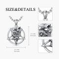 wholesale S925 Sterling Silver Satanic Pentagram Necklace with Snake Pendant - Mystical Jewelry Gift for Men & Women-0-4