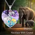 TOUPOP Sterling Silver Crystal Elephant Necklace For Women Mother And Daughter Or Son-0-3