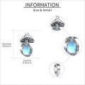 wholesale 925 Sterling Silver Blue Moonstone Mushroom Pendant Charm Bracelet for Women and Girls-0-4