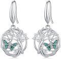 wholesale 925 Sterling Silver Turquoise Tree of Life Butterfly Dragonfly Dangle Drop Earrings for Women Gift-0-0