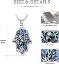 wholesale 925 Sterling Silver Abalone Shell Tree of Life Evil Eye Yin Yang Pendant Necklace-0-3