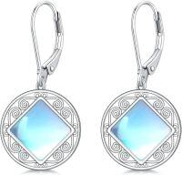 wholesale 925 Sterling Silver Blue Moonstone Cubic Zirconia-Shaped Filigree Drop Earrings for Women Gift Ideas-Filigree Earrings-2