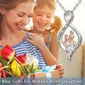 wholesale 925 Sterling Silver Infinity Heart Mother Daughter Pendant Necklaces Gifts for Women Girls-0-1