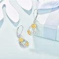 wholesale 925 Sterling Silver Sunflower and Butterfly Drop Earrings for Women-0-2
