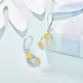 wholesale 925 Sterling Silver Sunflower and Butterfly Drop Earrings Wholesale for Women-0-2