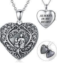wholesale TOUPOP Father Locket Necklace That Holds 2 Pictures Photos Keep Someone Near To You Sterling Silver Relationship Mother Heart Family Tree Of Life Locket Jewelry Christmas Gifts -undefined