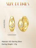 wholesale Gold-plated 925 Sterling Silver Moon & Star Hoop Earrings for Women-0-2