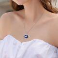 wholesale 925 Sterling Silver Compass Rose with Blue Stone Pendant Necklace-0-1