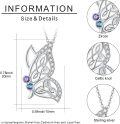 wholesale 925 Sterling Silver Celtic Knot Butterfly Pendant Necklace with Blue and Purple Stones s for Women Girls-0-1