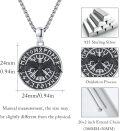 wholesale 925 Sterling Silver Raven Norse Runes Pendant - Viking Jewelry for Men Women -0-5